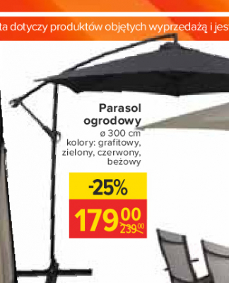 Parasol ogrodowy 300 cm grafitowy promocja