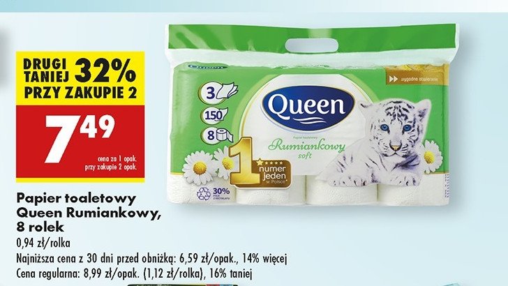 Papier toaletowy rumiankowy Queen promocja