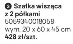 Szafka wisząca łazienkowa z 2 półkami promocja w Castorama