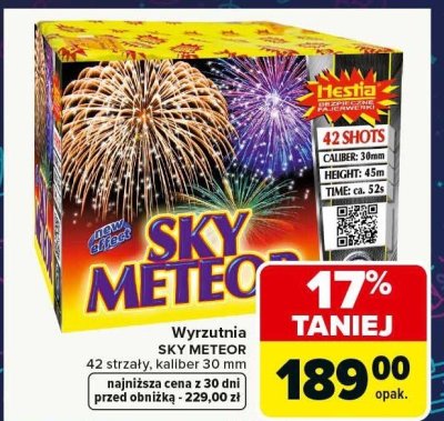Wyrzutnia SKY METEOR 42 strzały, kaliber 30 mm promocja w Carrefour Market