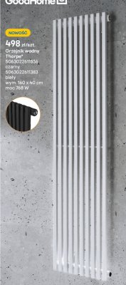 Grzejnik wodny Thorpe czarny promocja w Castorama