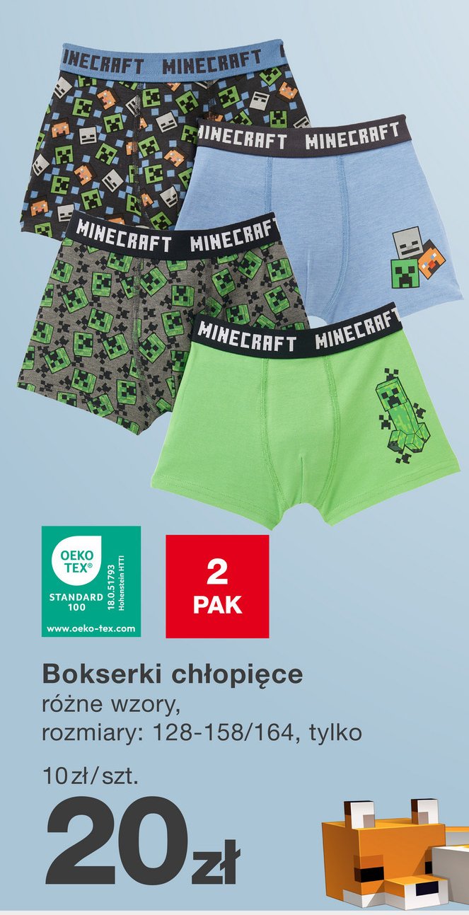 Bokserki minecraft promocja w KiK