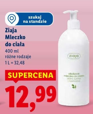 Mleczko do ciała Ziaja promocja w Lidl