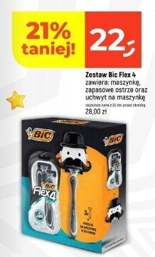 Zestaw Bic Flex 4 maszynki zapasowe ostrza oraz uchwyt na maszynkę 1 szt. promocja w Dealz