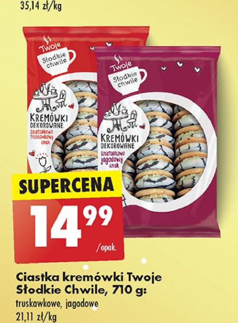 Ciastka kremówki dekorowane jagodowe Twoje słodkie chwile promocja