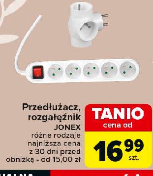 Przedłużacz 5-gniazdowy Jonex promocja w Carrefour