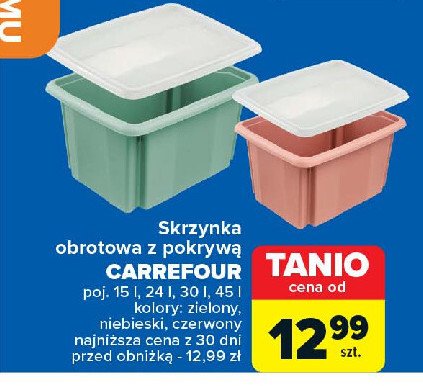 Skrzynka obrotowa z pokrywką 24 l Carrefour promocja