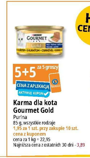 Karma dla kota mus z kurczakiem Purina gourmet gold promocja