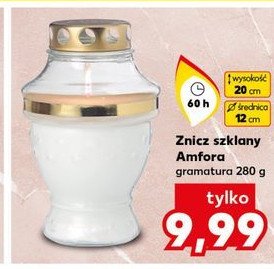 Znicz szklany amfora promocja