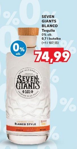 Tequila 0% Seven giants blanco promocja w Kaufland