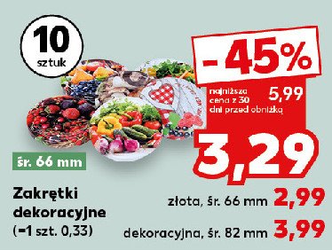 Zakrętki do słoików 66 mm złote promocja w Kaufland