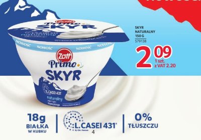 Jogurt Primo Skyr naturalny 150g promocja w Selgros