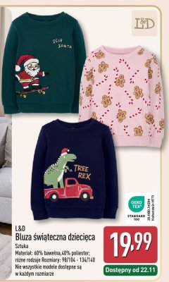 Bluza świąteczna dziecięca L&D promocja w Aldi