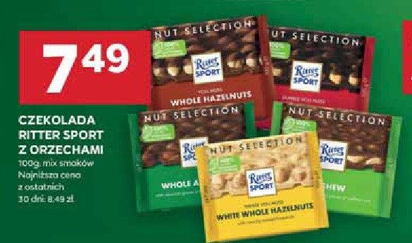 Czekolada mleczna z całymi migdałami Ritter sport promocja