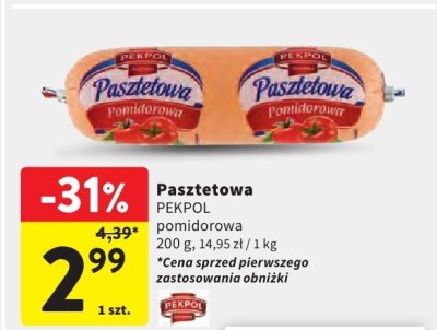 Pasztetowa PEKPOL pomidorowa promocja w Intermarche