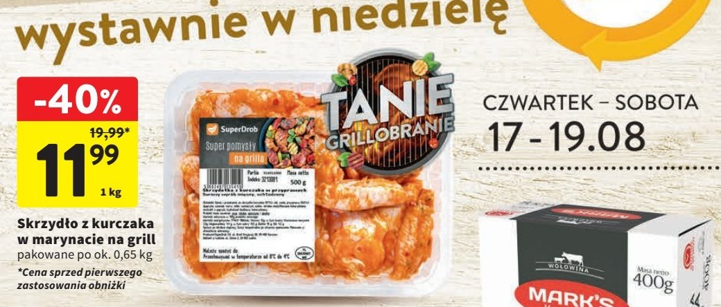 Skrzyd艂a z kurczaka w marynacie grillowej Superdrob promocja