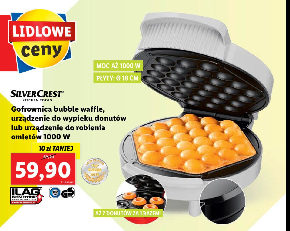 Gofrownica bubble waffle 1000w Silvercrest promocja