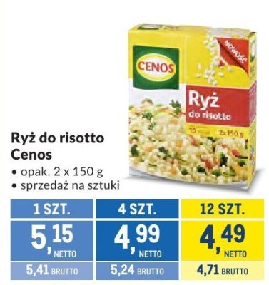 Ryż do risotto Cenos promocja w Makro