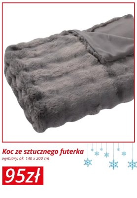 Koc ze sztucznego futerka 140 x 200 cm promocja w KiK