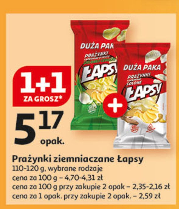 Prażynki zielona cebulka Łapsy promocja