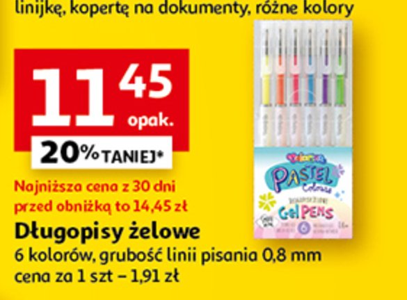 Długopisy żelowe pastelowe Colorino promocja