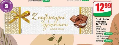 Czekolada mleczna Terravita promocja w Dino
