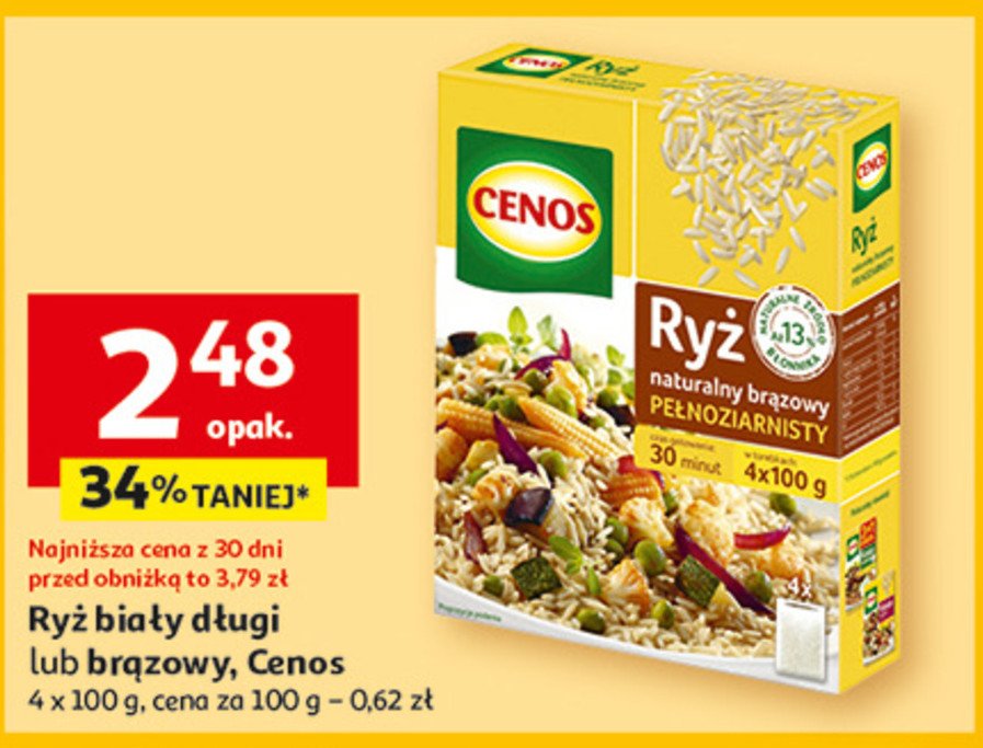 Ryż brązowy Cenos promocja w Auchan