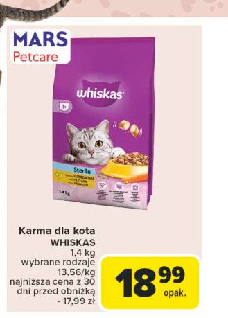 Karma dla kota Whiskas sterile promocja w Carrefour