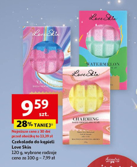 Czekolada do kąpieli wanilia Love skin promocja w Auchan