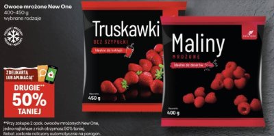 Owoce mrożone New One Truskawki, Maliny wybrane rodzaje promocja w Delikatesy Centrum