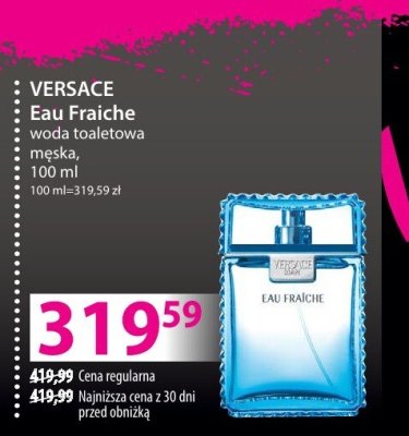 Perfumy VERSACE Eau Fraiche woda toaletowa męska promocja w Hebe
