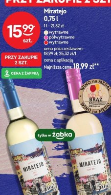Wino Miratejo półwytrawne promocja w Żabka