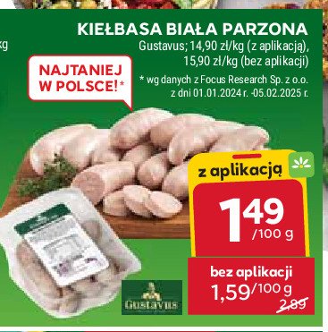 Kiełbasa biała parzona Gustavus promocja w Stokrotka