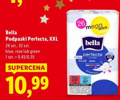 Podpaski Perfecta Bella, XXL, 26 szt., 32 szt., blue, rose lub green promocja w Lidl
