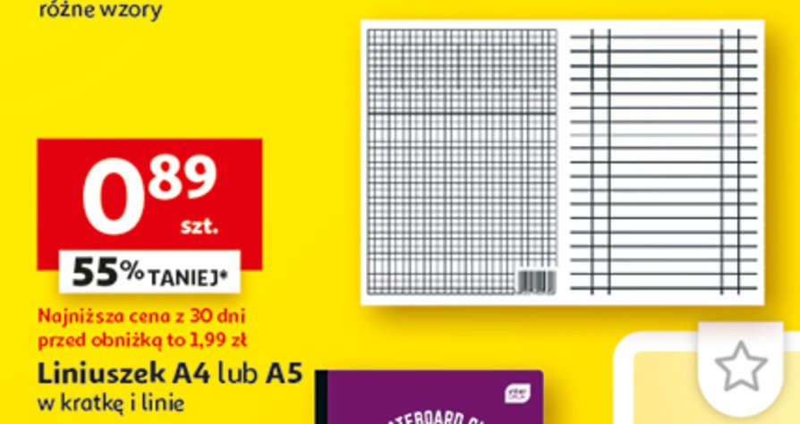 Liniuszek a5 kratka promocja