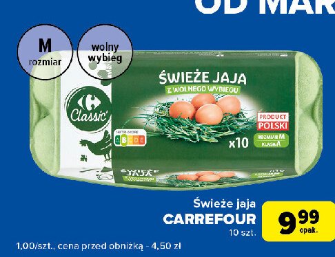 Jaja z wolnego wybiegu Carrefour promocja