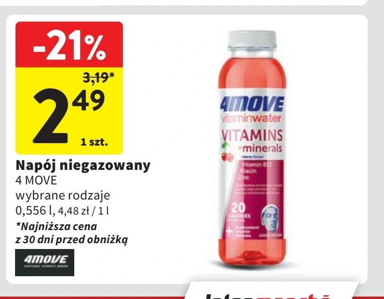 Napój witaminy + minerały 4move vitamin water promocja