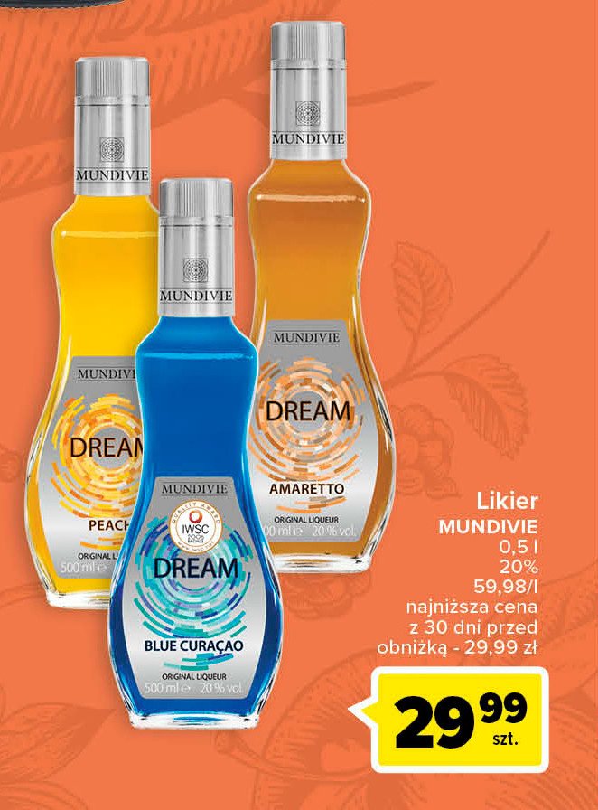 Likier MUNDIVIE DREAM AMARETTO promocja