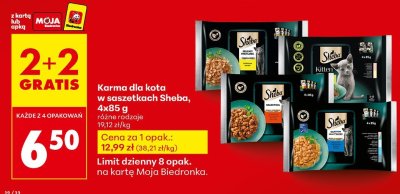 Karma dla kota w saszetkach Sheba 4x85g różne rodzaje promocja w Biedronka