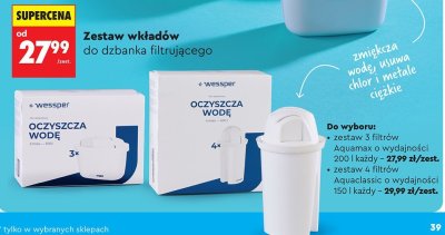 Zestaw 3 filtrów Aquamax Wessper promocja w Biedronka
