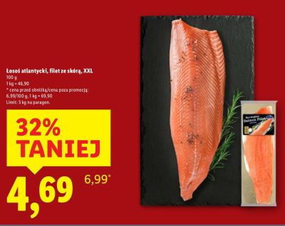 Łosoś atlantycki filet ze skórą XXL promocja w Lidl