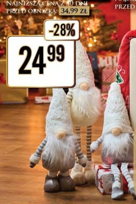 Krasnal tekstylny wys. 48-60 cm, różne wzory i kolory promocja w Dino