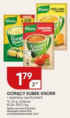 Gorący kubek Knorr wybrany asortyment 12-22 g promocja w Chata Polska
