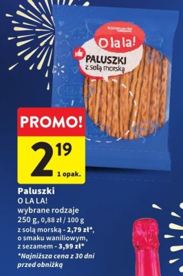 Paluszki O LA LA! wybrane rodzaje promocja w Intermarche