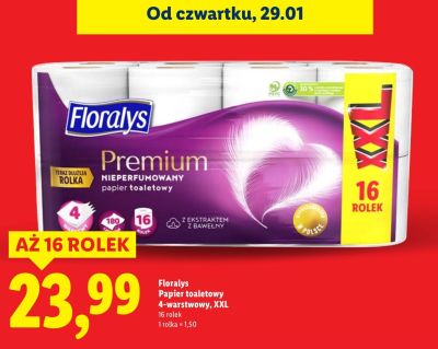 Papier toaletowy Floralys Premium 4-warstwowy XXL promocja w Lidl