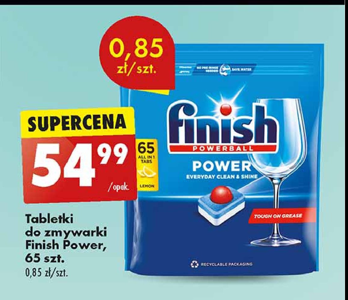 Tabletki do zmywarki lemon Finish power all in 1 promocja