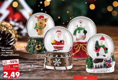 Kula śnieżna Łoś, Mikołaj, Pingwin lub Bałwan promocja w Kaufland