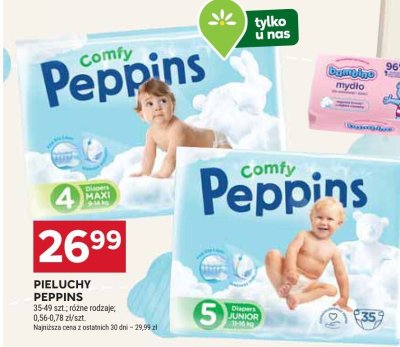 Pieluchy Peppins 35-49 szt., różne rodzaje promocja w Stokrotka