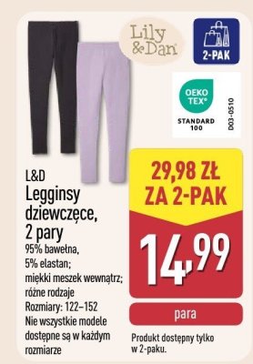 Legginsy dziewczęce L&D 2 pary promocja w Aldi