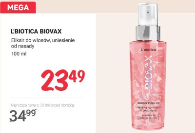 Eliksir do włosów uniesienie od nasady  promocja w Rossmann